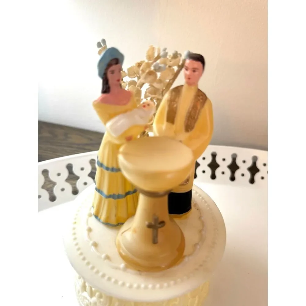 Gorgeous Vintage Cake Topper Baptism, Christening cake stopper